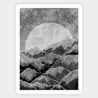 Mountains of silver and grey Sticker